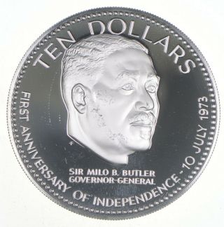 Silver - World Coin - 1974 The Bahamas 10 Dollars - World Silver Coin 49.  7g 377