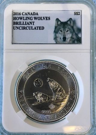 2016 Canada 3/4 Oz Silver Howling Wolves Bu