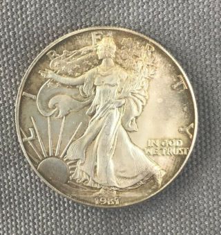 1987 Toned American Silver Eagle 1 Troy Oz.  999 Fine Silver Uncertified