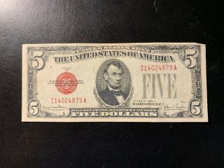 $5.  00 Silver Certificate Series Of 1928 F