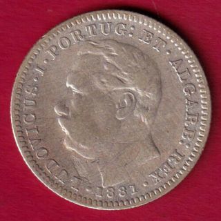 Portuguese India Goa - 1881 - Half Rupee - Rare Coin Cc33