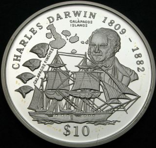 Sierra Leone 10 Dollars 1999 Proof - Silver - Charles Darwin - 410 ¤
