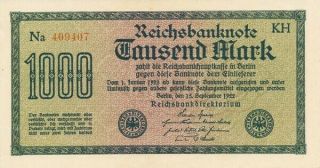 Reichsbanknote Germany 1000 Mark 1922