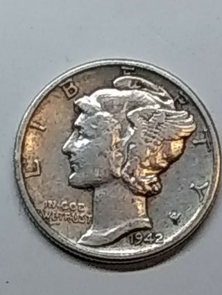 1942/1 Philadelphia Silver Mercury 10c (cent) Dime. 2