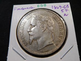 O57 France 1869 - Bb 5 Francs Au