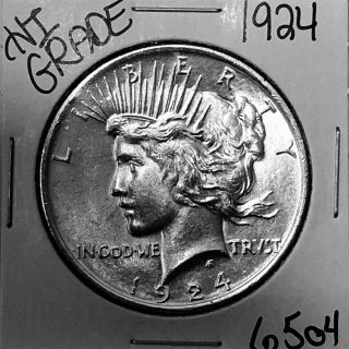 1924 Silver Peace Dollar Coin 6504