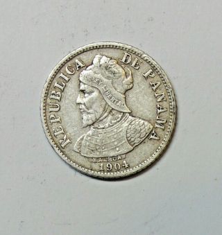 Panama: Silver 5 Cent 1904.  0.  900 Silver