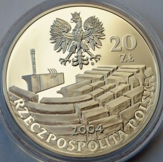 Poland,  20 Zlotych 2004,  15th Anniversary of Polish Senate,  Amber,  Silver coin 2