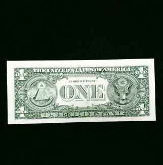 1999 US $1 One Dollar Bill D Cleveland Lucky Quad 7 Serial Number Note H77773050 4