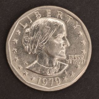 1979 - P Susan B Anthony $1 Dollar Coin Wide Rim/near Date - Gem Bu Sba