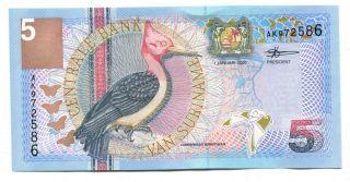 2000 Suriname 5 Gulden Banknote