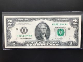 2013 $2 Two Dollar Bill (st Louis “ H “),  Uncirculated