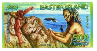 2011 Easter Island Uncirculated 500 Rongo Banknote