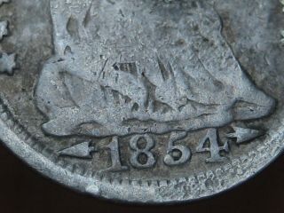 1854 Seated Liberty Half Dime With Arrows - Scarce Type Coin