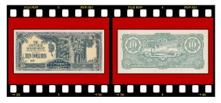 Malaya M - 7b 10 Dollars Mp Japanese Government 1942 - 1944 Banknote Au/unc