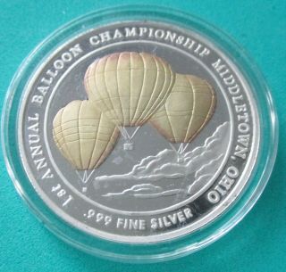 U.  S.  National Hot Air Balloon Championship Ohio.  999 Solid Silver Art Round