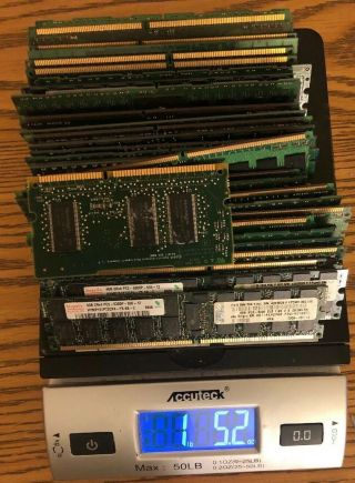 1.  5 Lbs.  Unshielded Ram Scrap Memory For Gold And Silver Recovery