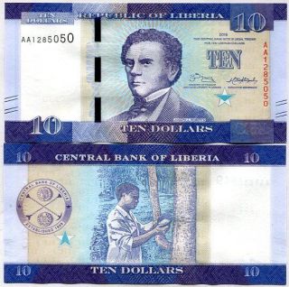 Liberia 10 Dollars 2016 P 32 Unc
