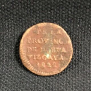 1822 Mexico Coin 1/8 De Real Nueva Vizcaya Vg Scarce