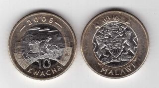 Malawi - 10 Kwacha Unc Coin 2006 Year Bimetal