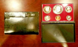 1977 United States (6 Coin) Proof Set In Black Box