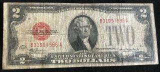 1928d $2 Dollar Bill Us Note Legal Tender Paper Money Red Seal