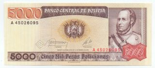 Bolivia 5000 Pesos Bolivianos 1984,  P - 168