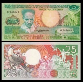 Suriname 25 Gulden,  1988,  P - 132,  Unc World Currency
