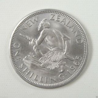 Zealand Coin One Shilling 1965 Unc