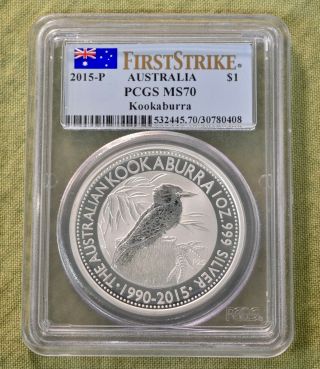 2015 - P Australia Kookaburra,  Pcgs Ms70,  1 Ounce 999 Silver