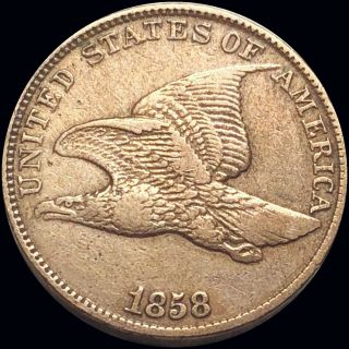 1858 Flying Eagle Cent Lightly Circulated Copper Collectible Philly Coin No Res