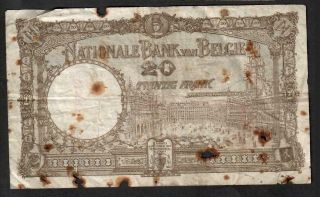 20 Francs From Belgium 1930