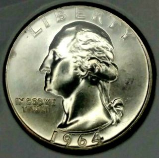 1964 - P 25c Washington Quarter 19stl0705 90 Silver Bu 50 Cents For