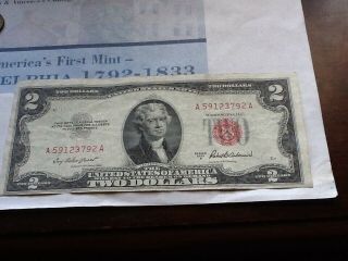 Us Two Dollar Note 1953a Red Seal Plus