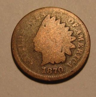 1870 Indian Head Cent Penny - - 59fr