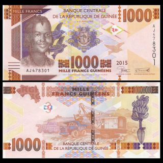 Guinea 1000 Francs,  2015,  P -,  Unc Redesigned