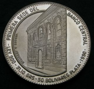 Venezuela 50 Bolivares 1990 (c) Proof - Silver - Central Bank - 2521