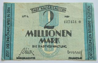 Germany 2 Millionen Mark 2000000 M.  1923 Old Banknote
