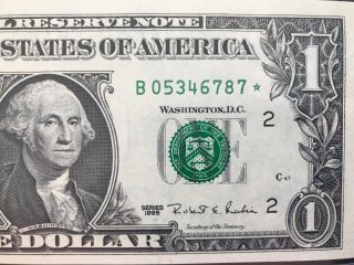 Wow Star Note 1995 $1 Dollar Bill (york “b”),  Uncirculated