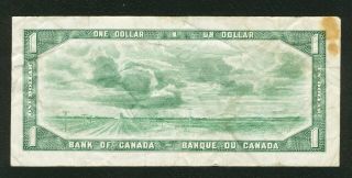 1954 $1 Dollar Bank note Bank of Canada Beattie - Rasminsky prefix N/Y 2