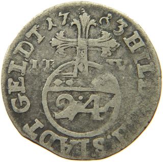 German States 1/24 Taler 1763 Hildesheim T52 497