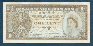 Hong Kong 1 Cent,  1970s,  Xf,