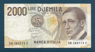 Italy 2000 Lire,  1990,  Vf Split
