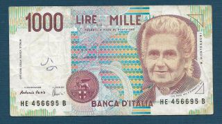 Italy 1000 Lire,  1990,  Vf