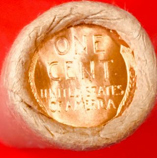 1913 - P / BU TAILS WHEAT END OBW BANK WRAP LINCOLN WEAT PENNY ROLL 2