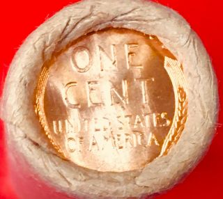 1913 - P / BU TAILS WHEAT END OBW BANK WRAP LINCOLN WEAT PENNY ROLL 4