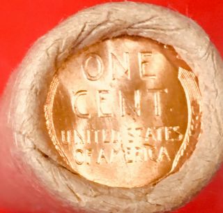 1913 - P / BU TAILS WHEAT END OBW BANK WRAP LINCOLN WEAT PENNY ROLL 8