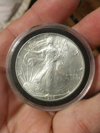 1995 One Troy Ounce Silver American Eagle.  999 Fine Silver Coin