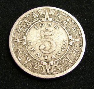 Mexico - - - - - 1936 - - - - 5 Centavos Coin