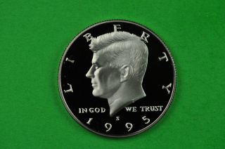 1995 - S Kennedy Half Dollar Deep Cameo Us Gem Proof Coin (c/n Clad)
